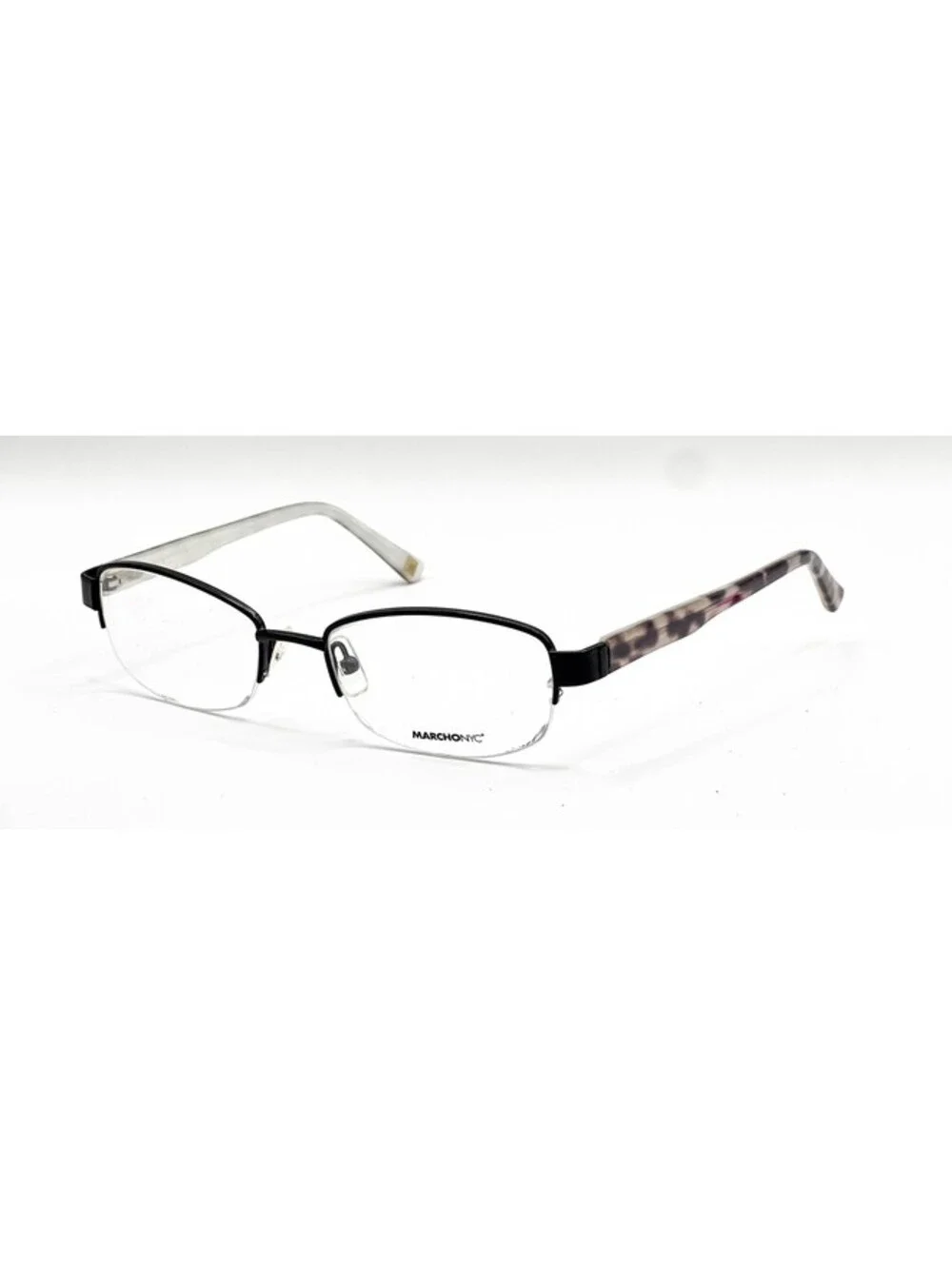 Marchon Nyc Tammany 001 Black White Authentic Eyeglasses 51-18-135